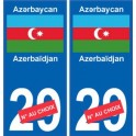 Azerbaïdjan Azǝrbaycan sticker numéro département au choix autocollant plaque immatriculation auto