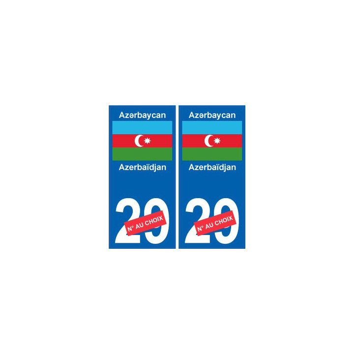 Azerbaïdjan Azǝrbaycan sticker numéro département au choix autocollant plaque immatriculation auto