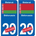 Biélorussie Bielaruś sticker numéro département au choix autocollant plaque immatriculation auto