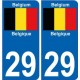 Belgique Belgium sticker numéro département au choix autocollant plaque immatriculation auto