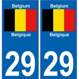 Belgique Belgium sticker numéro département au choix autocollant plaque immatriculation auto