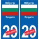 Bulgarie Bǎlgarija sticker numéro département au choix autocollant plaque immatriculation auto