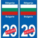 Bulgarie Bǎlgarija sticker numéro département au choix autocollant plaque immatriculation auto