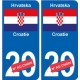 Croatie Hrvatska sticker numéro département au choix autocollant plaque immatriculation auto