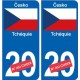 Tchéquie Česko sticker numéro département au choix autocollant plaque immatriculation auto