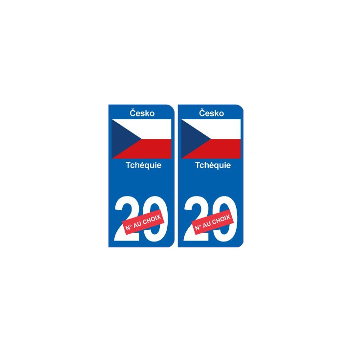 Tchéquie Česko sticker numéro département au choix autocollant plaque immatriculation auto