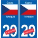 Tchéquie Česko sticker numéro département au choix autocollant plaque immatriculation auto