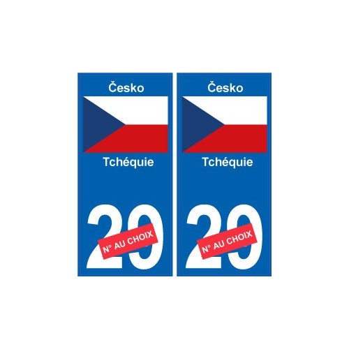 Tchéquie Česko sticker numéro département au choix autocollant plaque immatriculation auto