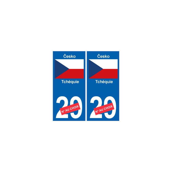 Tchéquie Česko sticker numéro département au choix autocollant plaque immatriculation auto