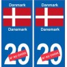 Danemark Danmark sticker numéro département au choix autocollant plaque immatriculation auto
