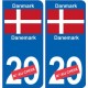 Danemark Danmark sticker numéro département au choix autocollant plaque immatriculation auto