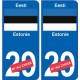 Estonie Eesti sticker numéro département au choix autocollant plaque immatriculation auto