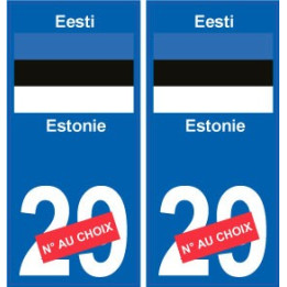 Estonie Eesti sticker numéro département au choix autocollant plaque immatriculation auto