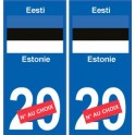 Estonie Eesti sticker numéro département au choix autocollant plaque immatriculation auto