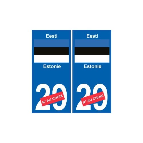 Estonie Eesti sticker numéro département au choix autocollant plaque immatriculation auto