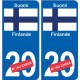Finlande Suomi sticker numéro département au choix autocollant plaque immatriculation auto