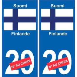 Finlande Suomi sticker numéro département au choix autocollant plaque immatriculation auto