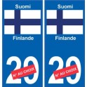 Finlandia Suomi numero della vignetta dipartimento scelta adesivo targa di immatricolazione auto
