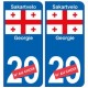 Géorgie Sakartvelo sticker numéro département au choix autocollant plaque immatriculation auto