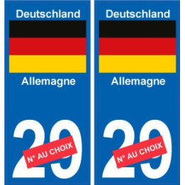 Allemagne Deutschland sticker numéro département au choix autocollant plaque immatriculation auto