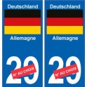 Allemagne Deutschland sticker numéro département au choix autocollant plaque immatriculation auto