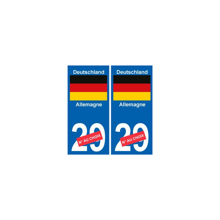Allemagne Deutschland sticker numéro département au choix autocollant plaque immatriculation auto