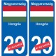 Hongrie Magyarország sticker numéro département au choix autocollant plaque immatriculation auto