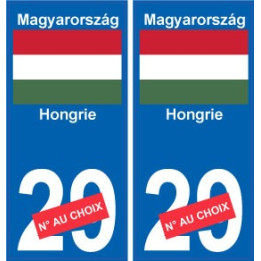 Hongrie Magyarország sticker numéro département au choix autocollant plaque immatriculation auto
