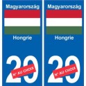 Hongrie Magyarország sticker numéro département au choix autocollant plaque immatriculation auto