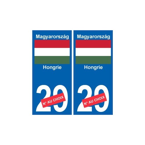 Hongrie Magyarország sticker numéro département au choix autocollant plaque immatriculation auto