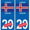 Islande Ísland sticker numéro département au choix autocollant plaque immatriculation sticker auto