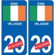 Irlande Éire sticker numéro département au choix autocollant plaque immatriculation auto
