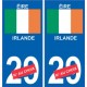 Irlande Éire sticker numéro département au choix autocollant plaque immatriculation auto