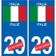 Italia Italia el número de calcomanía departamento de elección de la etiqueta engomada de la placa de matriculación de automóvil