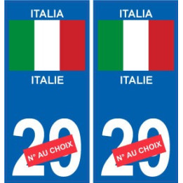 Italie Italia sticker numéro département au choix autocollant plaque immatriculation auto