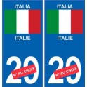 Italie Italia sticker numéro département au choix autocollant plaque immatriculation auto