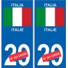 Italie Italia sticker numéro département au choix autocollant plaque immatriculation sticker auto