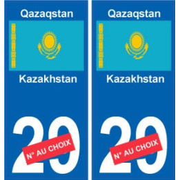 Kazakhstan Qazaqstan sticker numéro département au choix autocollant plaque immatriculation auto