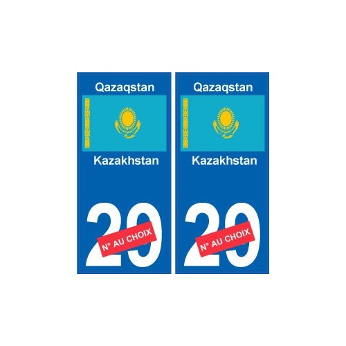 Kazakhstan Qazaqstan sticker numéro département au choix autocollant plaque immatriculation auto