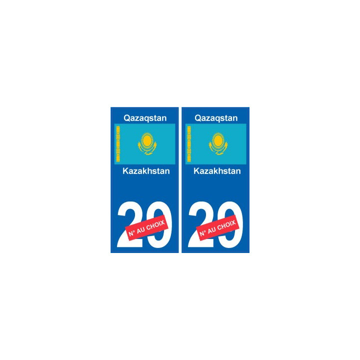 Kazakhstan Qazaqstan sticker numéro département au choix autocollant plaque immatriculation auto