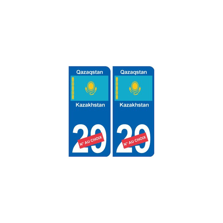 Kazakhstan Qazaqstan sticker numéro département au choix autocollant plaque immatriculation auto