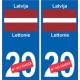 Lettonie Latvija sticker numéro département au choix autocollant plaque immatriculation sticker auto