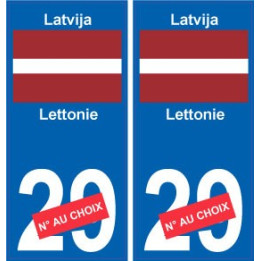 Lettonie Latvija sticker numéro département au choix autocollant plaque immatriculation auto