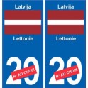 Lettonie Latvija sticker numéro département au choix autocollant plaque immatriculation auto