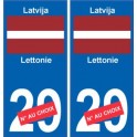 Lettonie Latvija sticker numéro département au choix autocollant plaque immatriculation auto
