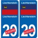 Liechtenstein Liechtenstein sticker numéro département au choix autocollant plaque immatriculation auto