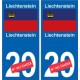 Liechtenstein Liechtenstein número de calcomanía departamento de elección de la etiqueta engomada de la placa de matriculación d