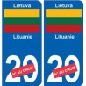Lituanie Lietuva sticker numéro département au choix autocollant plaque immatriculation auto