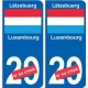 Luxembourg Lëtzebuerg sticker numéro département au choix autocollant plaque immatriculation auto