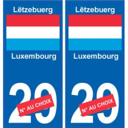Luxembourg Lëtzebuerg sticker numéro département au choix autocollant plaque immatriculation auto